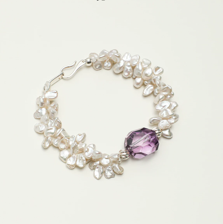 Amethyst Whisper Pearl Bracelet