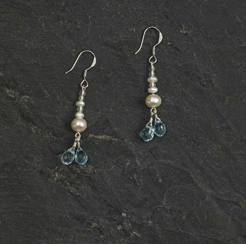 Aria Crystal Pearl Earrings