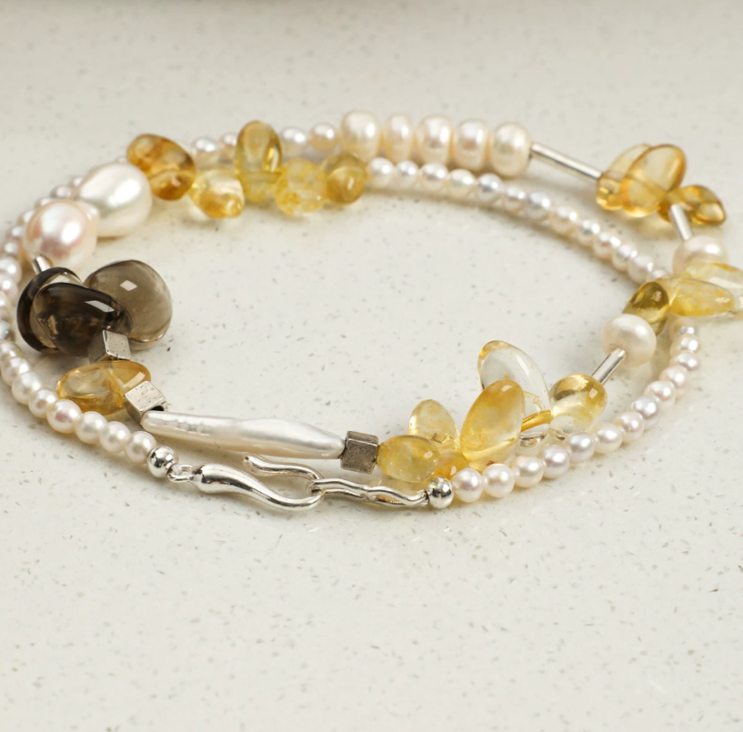 Amber Sonata Pearl Necklace