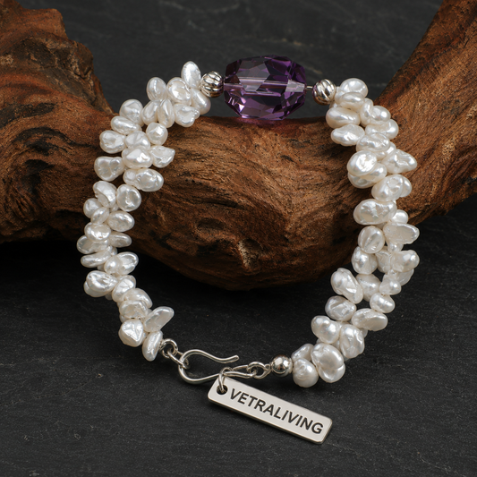 Amethyst Whisper Pearl Bracelet