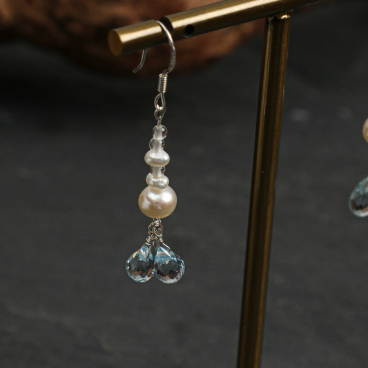 Aria Crystal Pearl Earrings