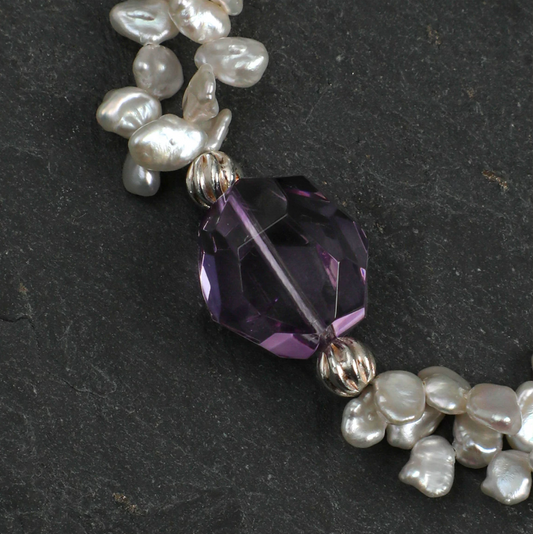 Amethyst Whisper Pearl Bracelet
