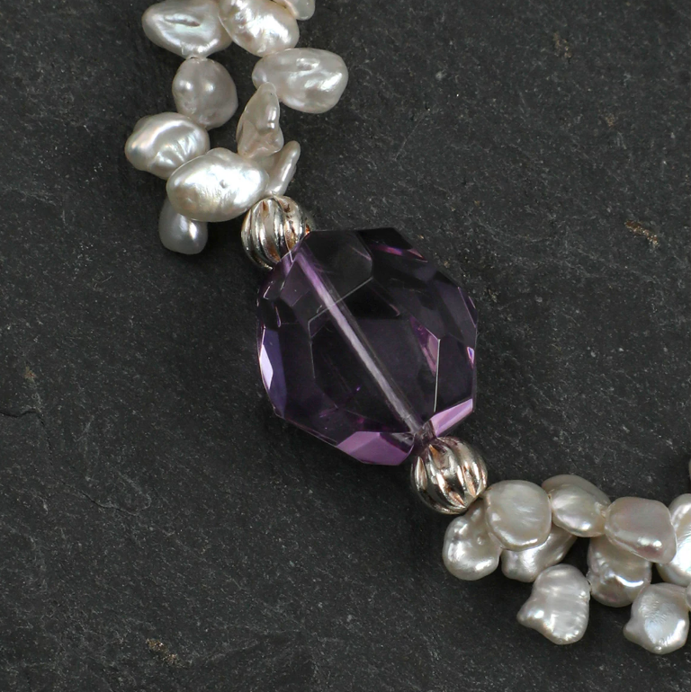 Amethyst Whisper Pearl Bracelet