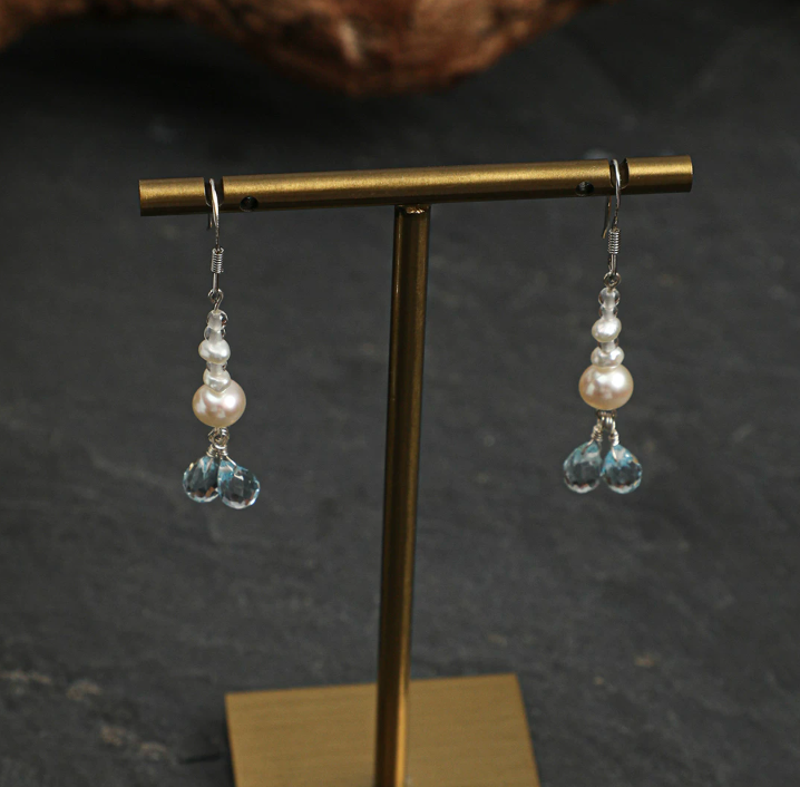 Aria Crystal Pearl Earrings