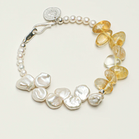 Golden Petal Pearl Bracelet
