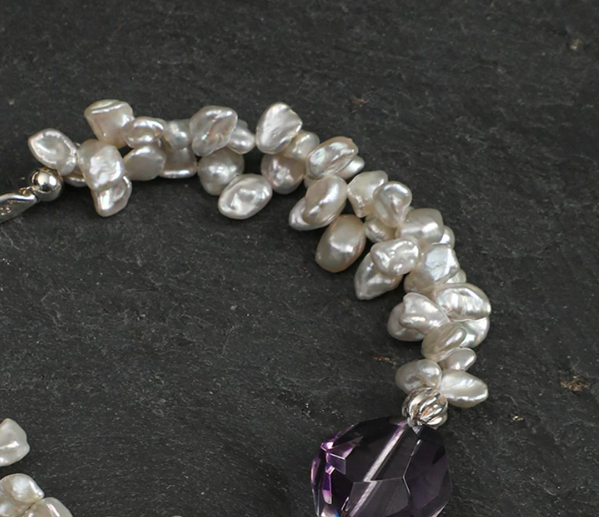 Amethyst Whisper Pearl Bracelet