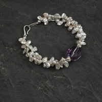 Amethyst Whisper Pearl Bracelet
